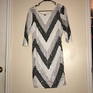 Stripped Sequin Dress